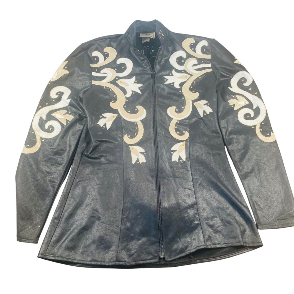 VTG 1849 Ranchwear Women's Embroidered Western Rodeo Show Jacket Black XS USA